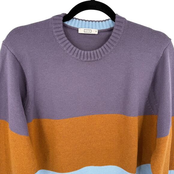 AYR Mens The Yachty Colorblock Sweater Extrafine Merino Wool Cotton Size M - Picture 3 of 10